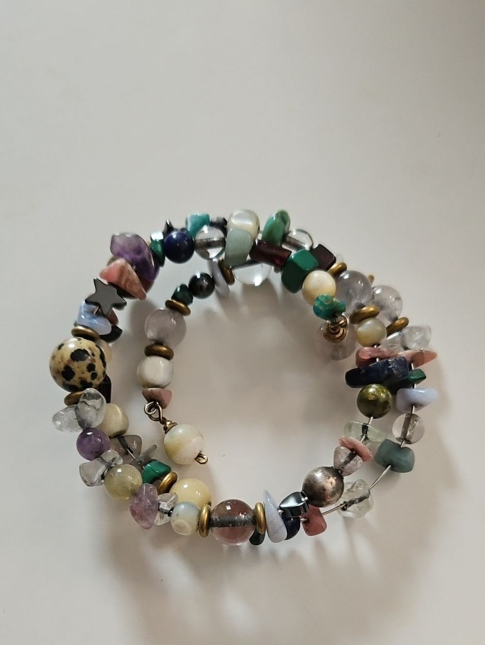 Unlisted Multicolor Mixed-Stone Coil Bracelet